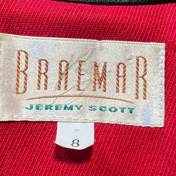 ❤️Vintage Braemar Jeremy Scott 100% Wool Red Blazer Jacket - Picture 10 of 13